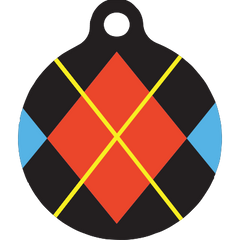 Red Argyle HD Dog ID Tag