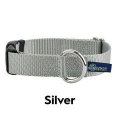 5/8" and 1" Silver Nylon Buckle Dog Collar