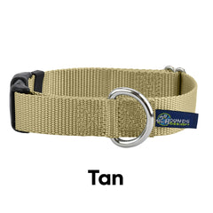 5/8" and 1" Tan Nylon Buckle Dog Collar