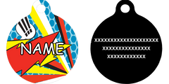 Comic Print HD Dog ID Tag