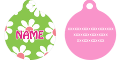 Green Daisy HD Dog ID Tag