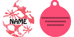 Island Floral Pink HD Dog ID Tag