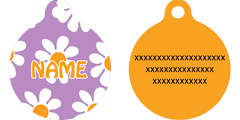 Lavender Daisy HD Dog ID Tag