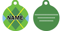 Lime Argyle HD Dog ID Tag