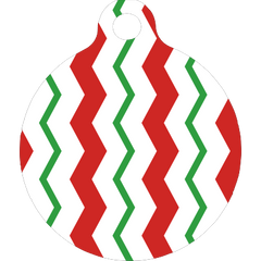 Peppermint Stick Chevron Stripes HD Dog ID Tag