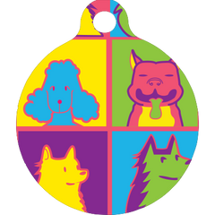 Pop Art Dogs HD Dog ID Tag