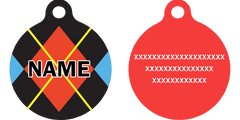 Red Argyle HD Dog ID Tag