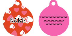 Red Hearts HD Dog ID Tag