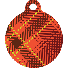 Red Kilt Plaid HD Dog ID Tag