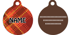 Red Kilt Plaid HD Dog ID Tag