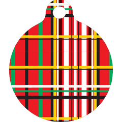 Tartan Plaid Red HD Dog ID Tag