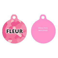 Pink Camo HD Dog ID Tag
