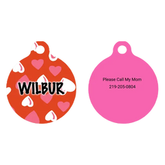 Red Hearts HD Dog ID Tag