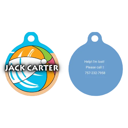 Beach Party HD Dog ID Tag