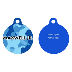 Blue Camo HD Dog ID Tag