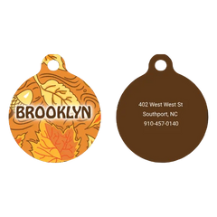 Fall Leaves HD Dog ID Tag