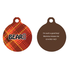 Red Kilt Plaid HD Dog ID Tag