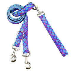 Twilight Glow Blue Plaid Euro Leash