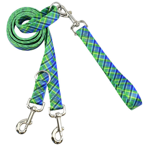 Electric Glow Green Plaid Euro Leash