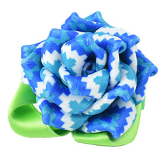 Collar Flower - Blue and White Blocks
