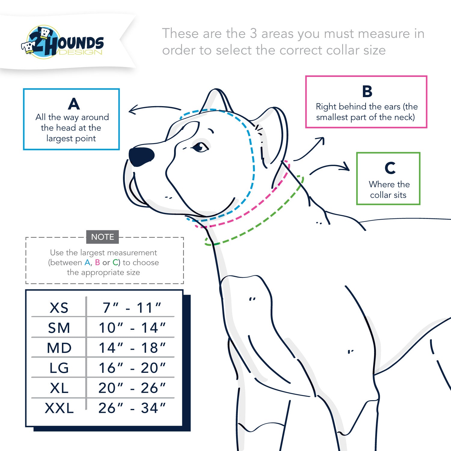 2HD Martingale Collar Measurement Chart