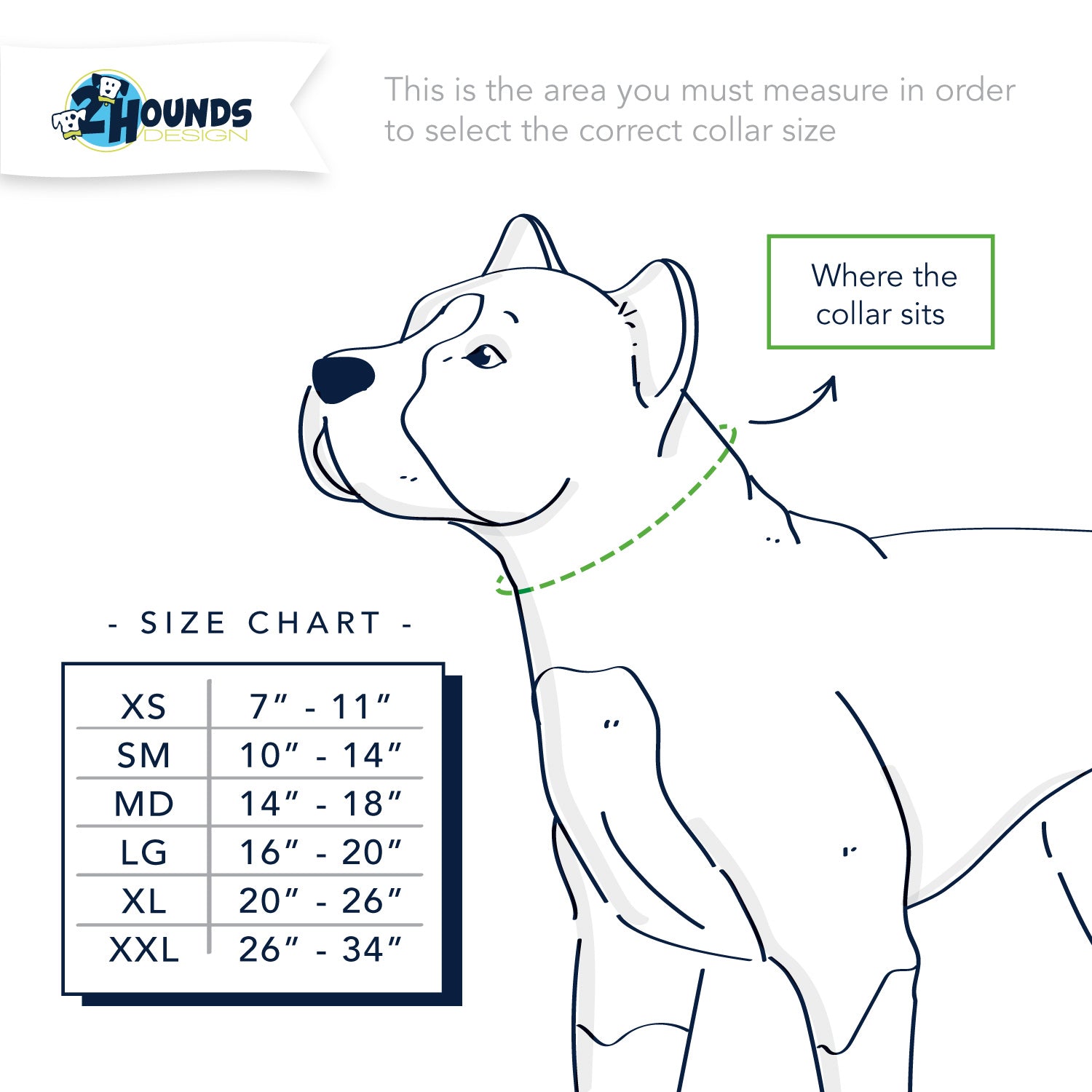 2HD Buckle Collar Measurement Chart