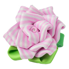Collar Flower - Pink and White Stripes