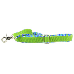 Green Stripes Velvet Dog Leash (1″ Only)