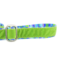 Green Stripes Velvet Dog Leash (1″ Only)