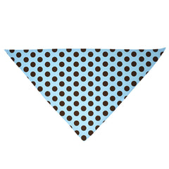 Blue and Brown Polka Dot Dog Bandana