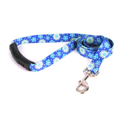 Teal Flowers EZ-grip Dog Leash