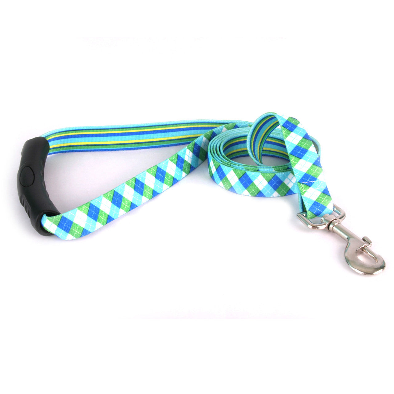 Blue and Green Argyle EZ-grip Dog Leash