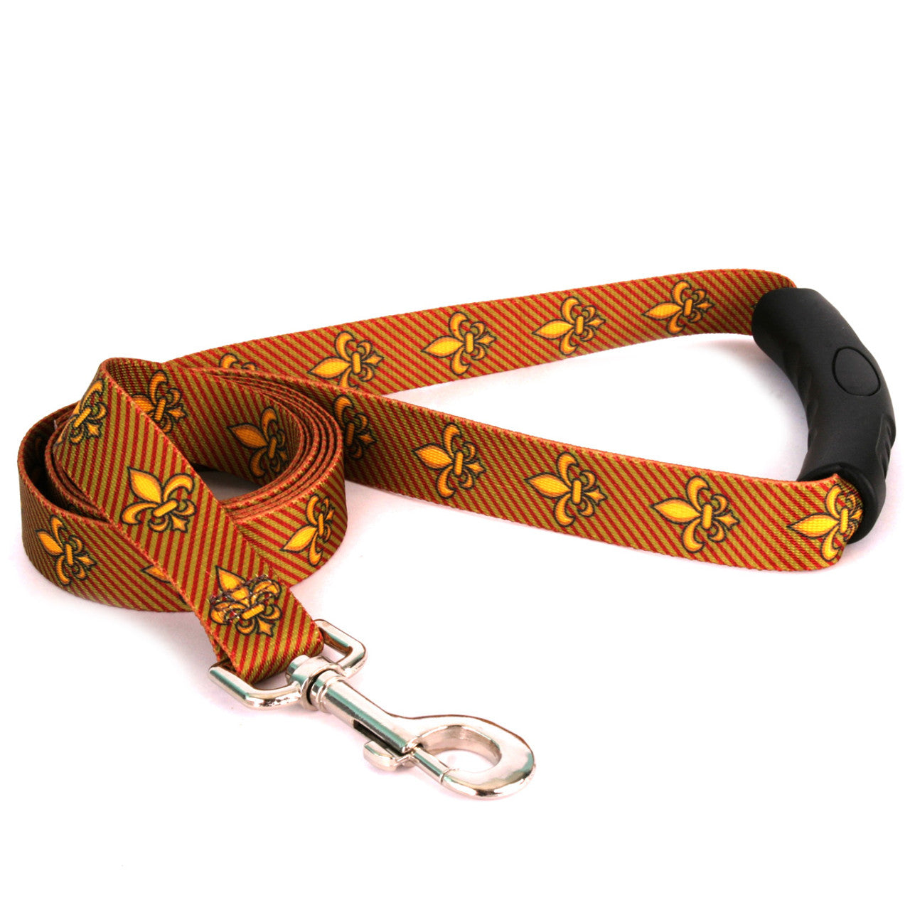 Fleur de Lis Gold Dog Leash