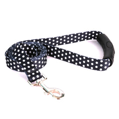 Black Polka Dot EZ-grip Dog Leash