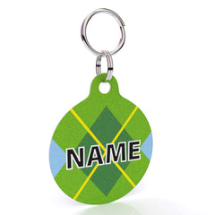 Lime Argyle HD Dog ID Tag