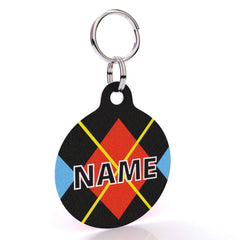 Red Argyle HD Dog ID Tag