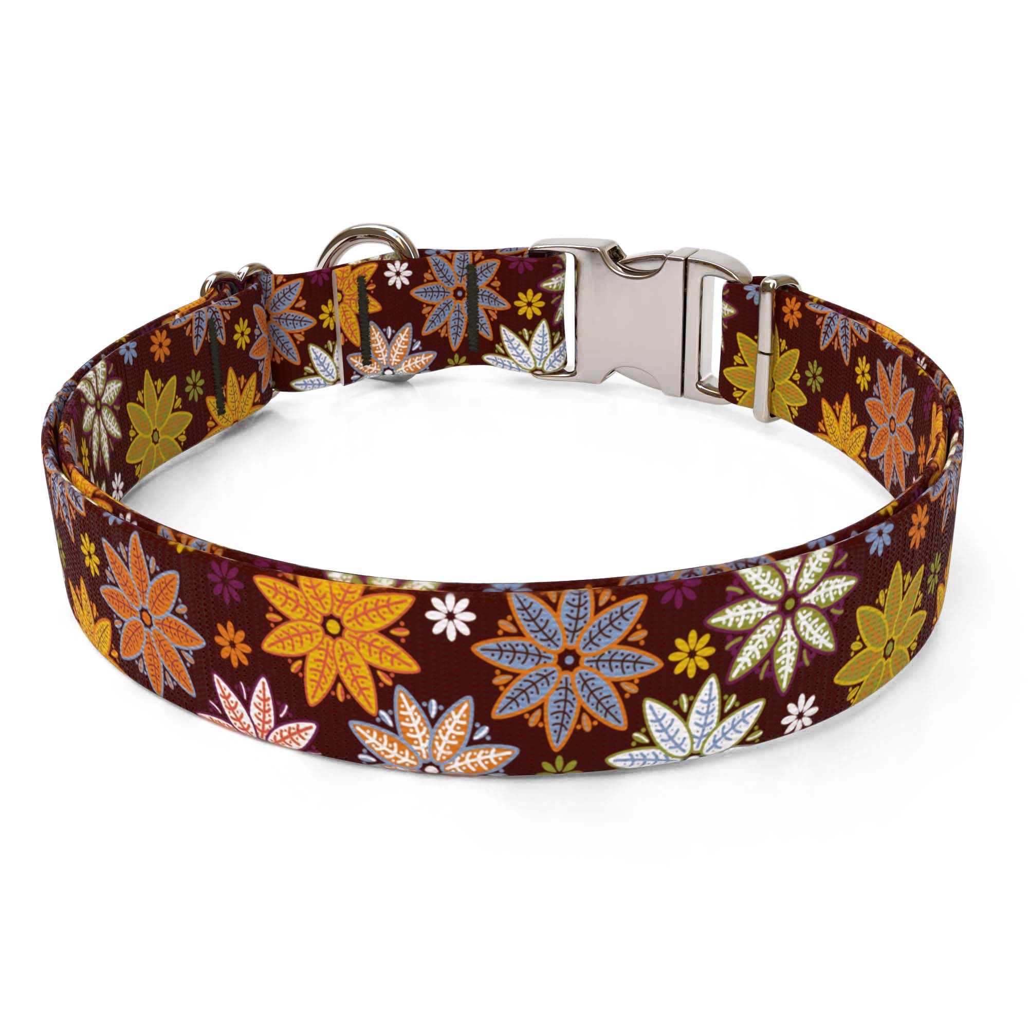 Autumn Flowers Sterling Premium Dog Collar