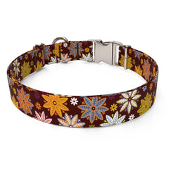 Autumn Flowers Dog Collar