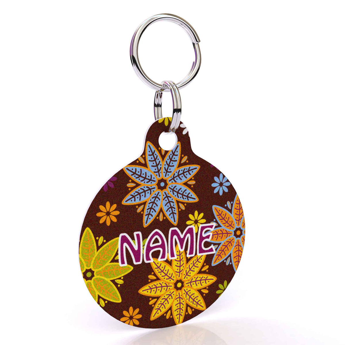 Autumn Flowers HD Dog ID Tag