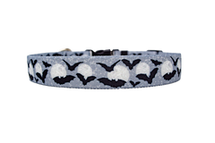 Moon Black and White with Bats Dog Collar