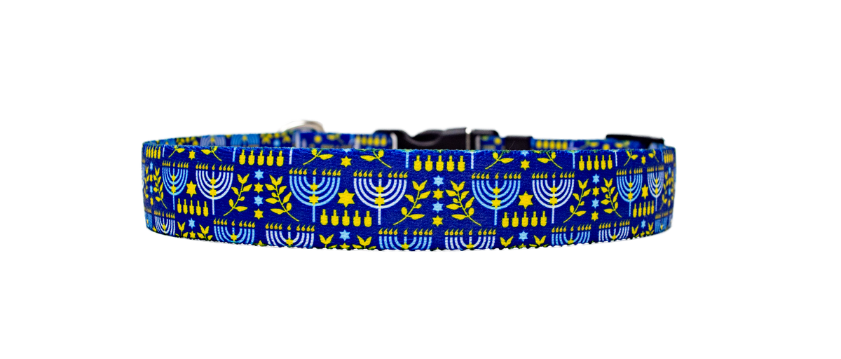 Bright Menorahs Dog Collar