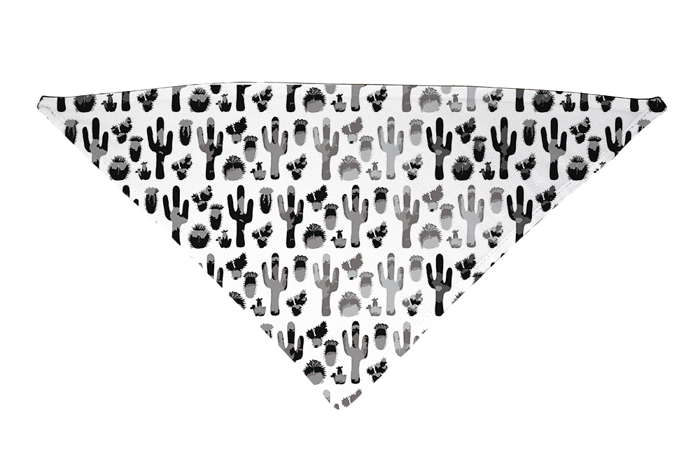 Black and White Cactus Dog Bandana