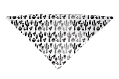 Black and White Cactus Dog Bandana