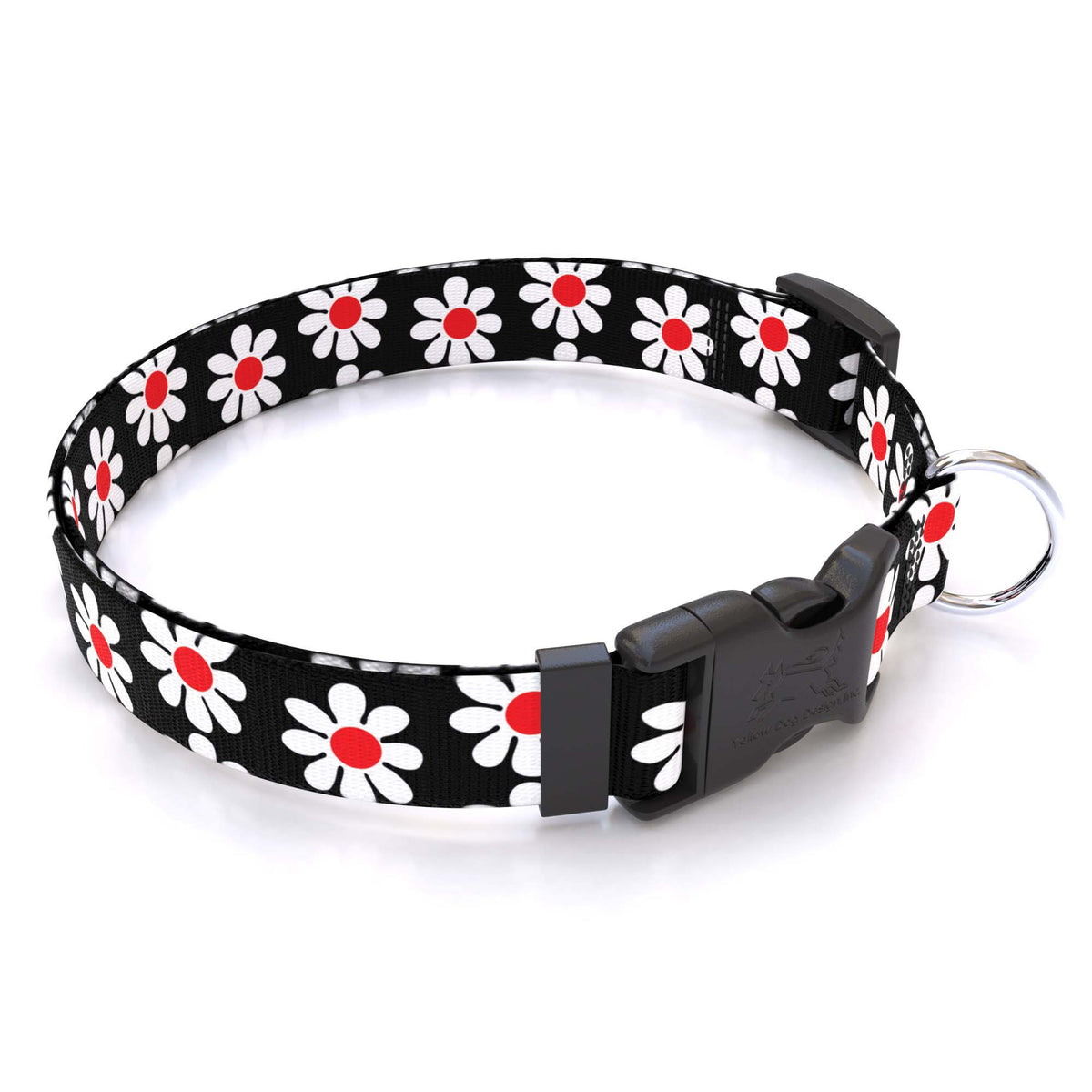 Black Daisy Dog Collar