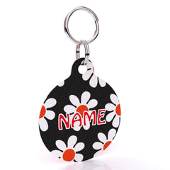 Black Daisy HD Dog ID Tag