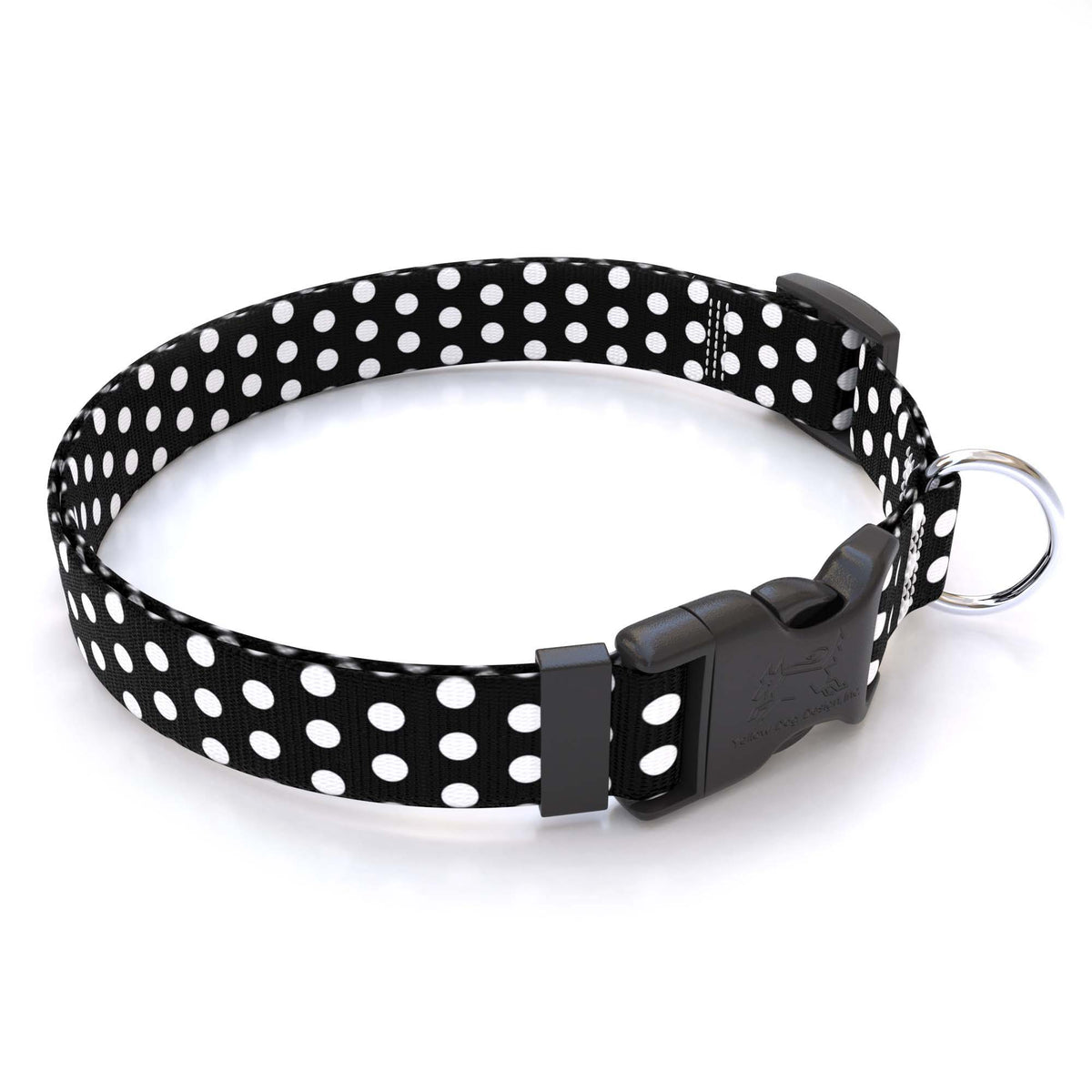 Black Polka Dot Dog Collar