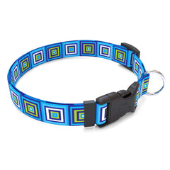 Blue Blocks Dog Collar