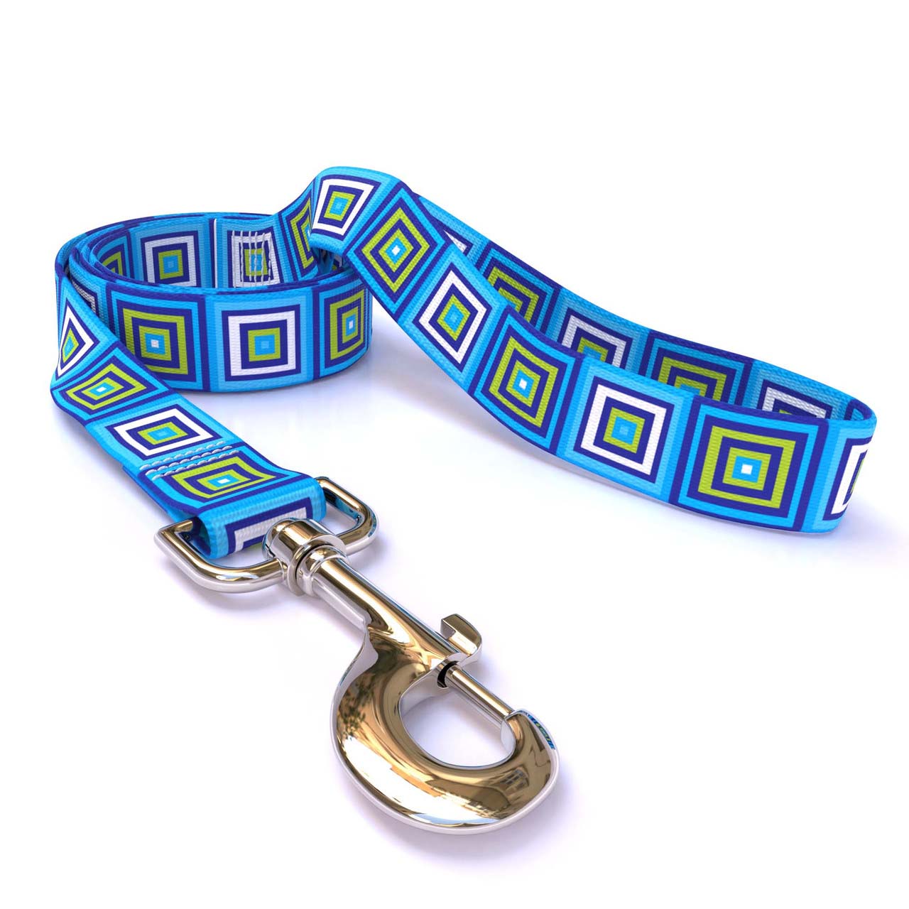 Blue Blocks Dog Leash