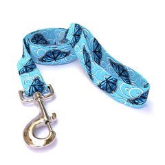 Blue Butterfly Swirl Dog Leash