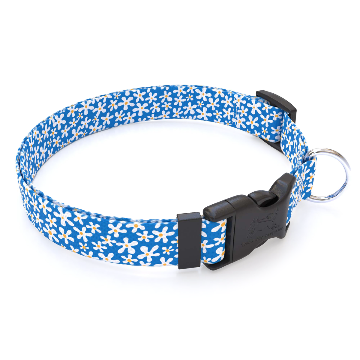 Blue Dancing Flower Dog Collar